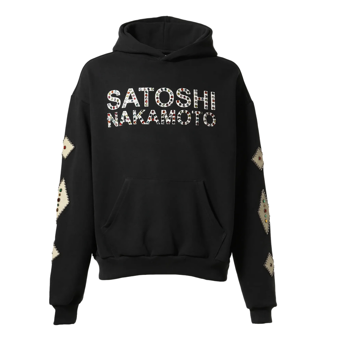 Satoshi Nakamoto 'Studded Logo' Black Hoodie