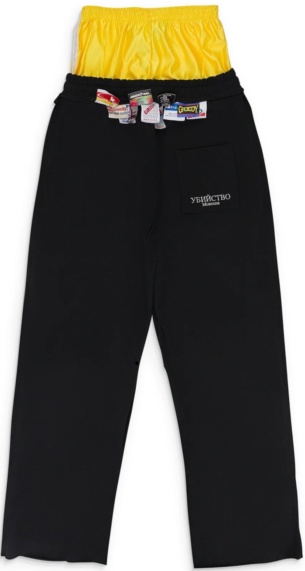 Murd333r.fm x Greedy Unit 'Oil' Black Layer Sweatpants