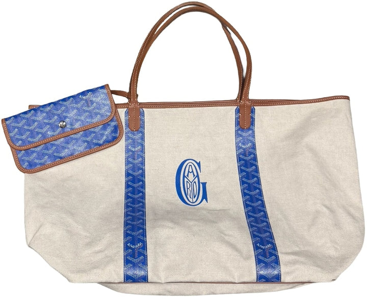 Goyard 'Blue' Goyardine Reversible Pertuis PM Bag with Pouch