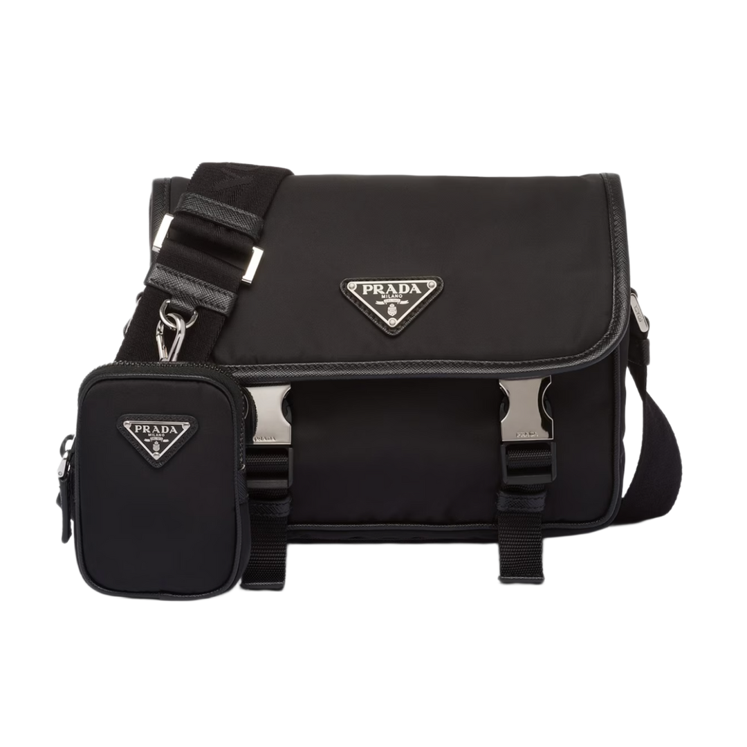 Prada 'Re-Nylon Saffiano Leather' Shoulder Bag