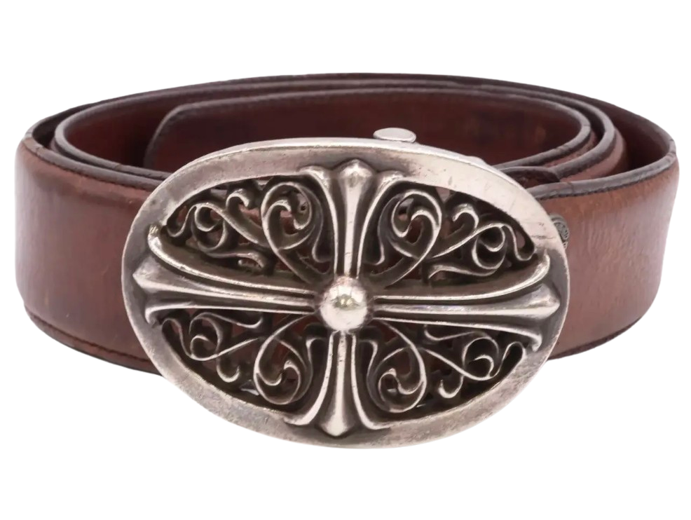 Chrome Hearts Oval Buckle Brown Belt