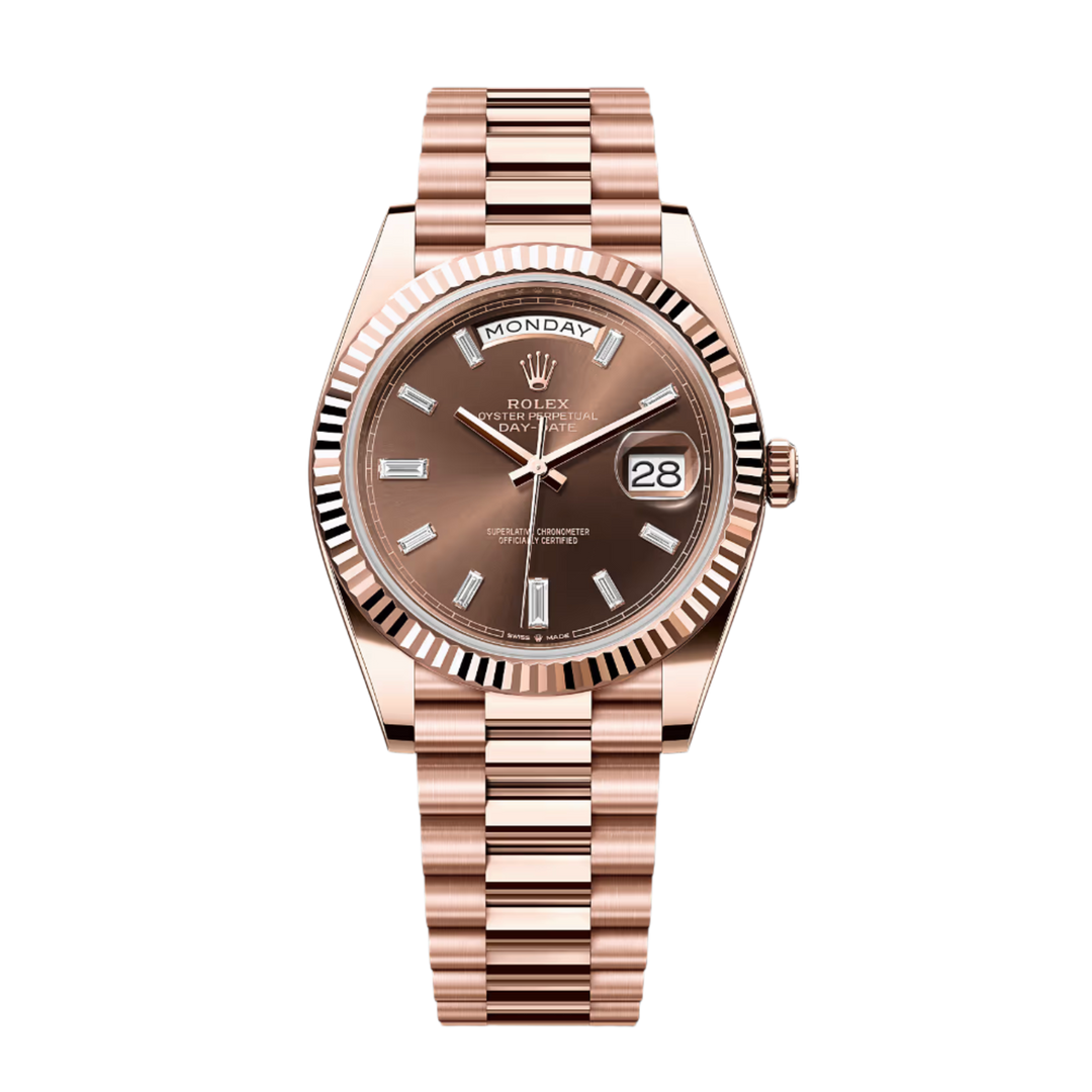 Rolex Day-Date 'Everose Gold' 40MM Baguette Dial Oyster 228235 Watch 2023