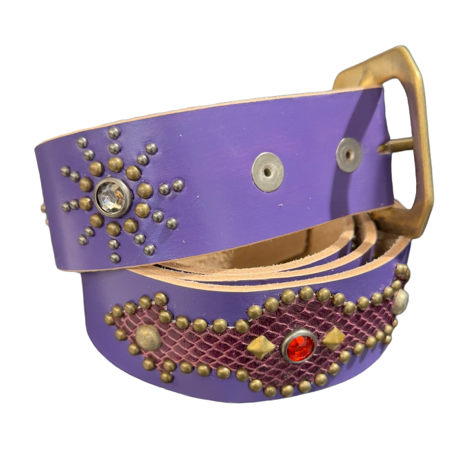 Studded 'Purple Scale/ Sun Gem' Purple Belt