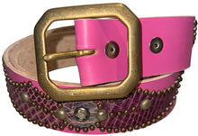 Studded 'Pink Snakeskin Wing' Pink Belt
