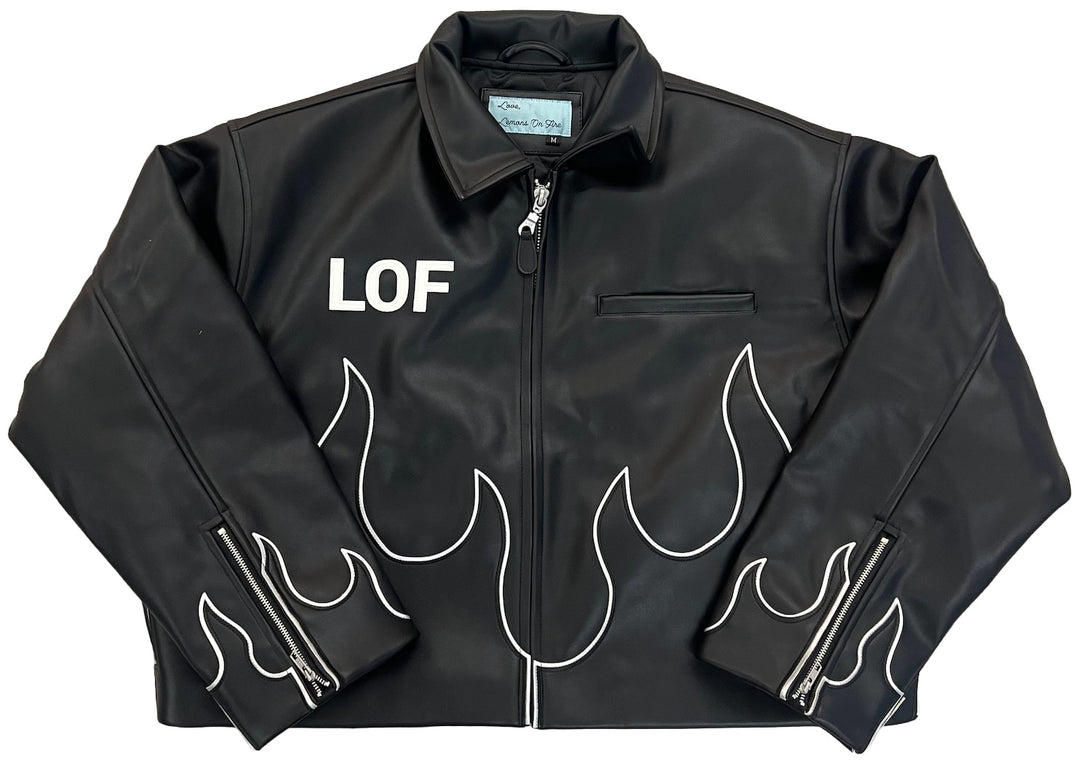 Lemons On Fire 'Black Flame' Leather Jacket