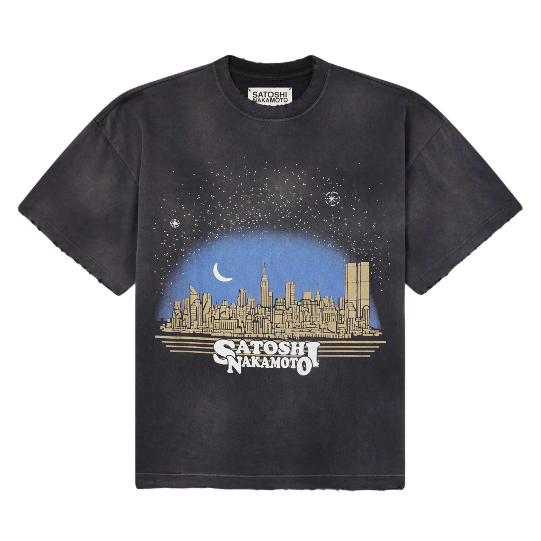 Satoshi Nakamoto 'Tourist' Washed Black Tee