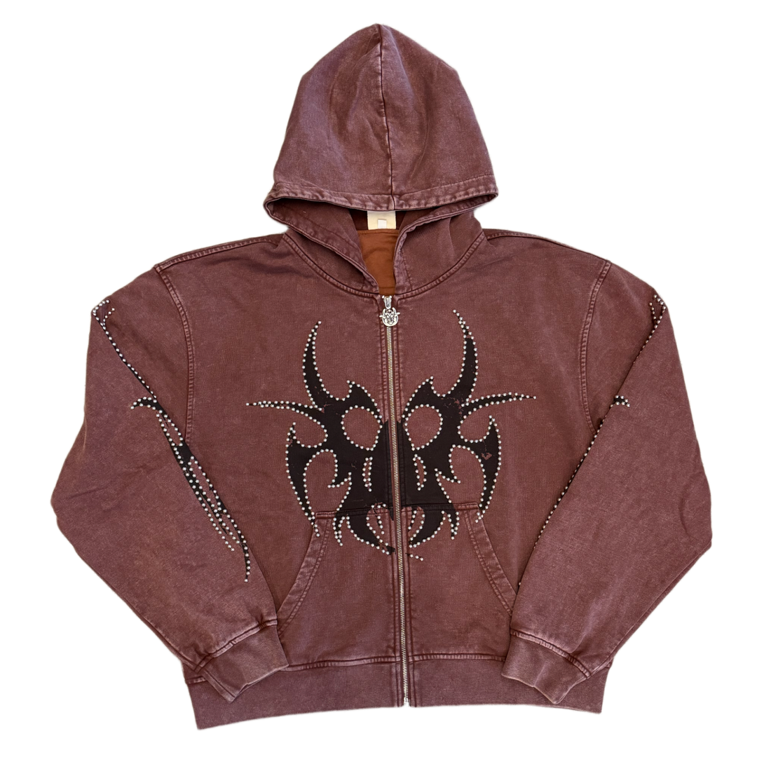 Chew Forever 'Brown' Studded Zip-Up