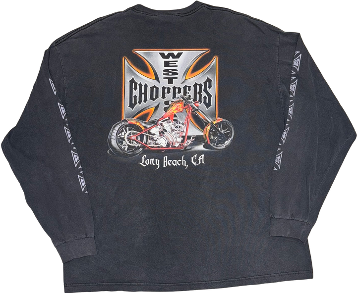 West Coast Choppers 'Flame Bike' Vintage Black Longsleeve Tee