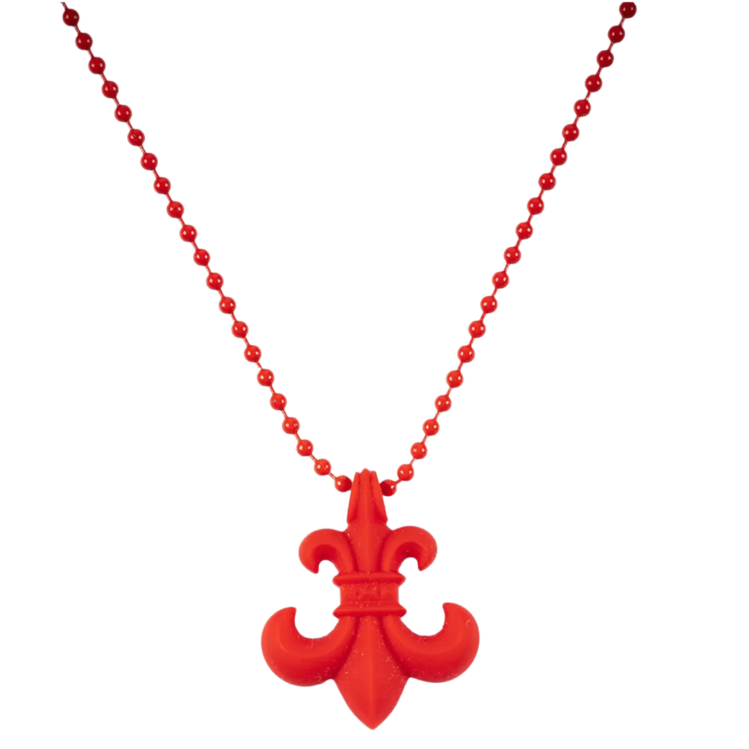 Chrome Hearts 'Red' Fleur De Lis Silicone Necklace