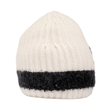 Chanel 'Black Stripe' Ecru CC Cashmere Beanie
