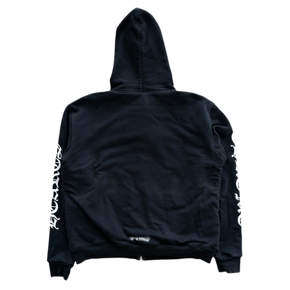 Chrome Hearts 'Black/White' Vertical Logo Thermal Zip Up Hoodie