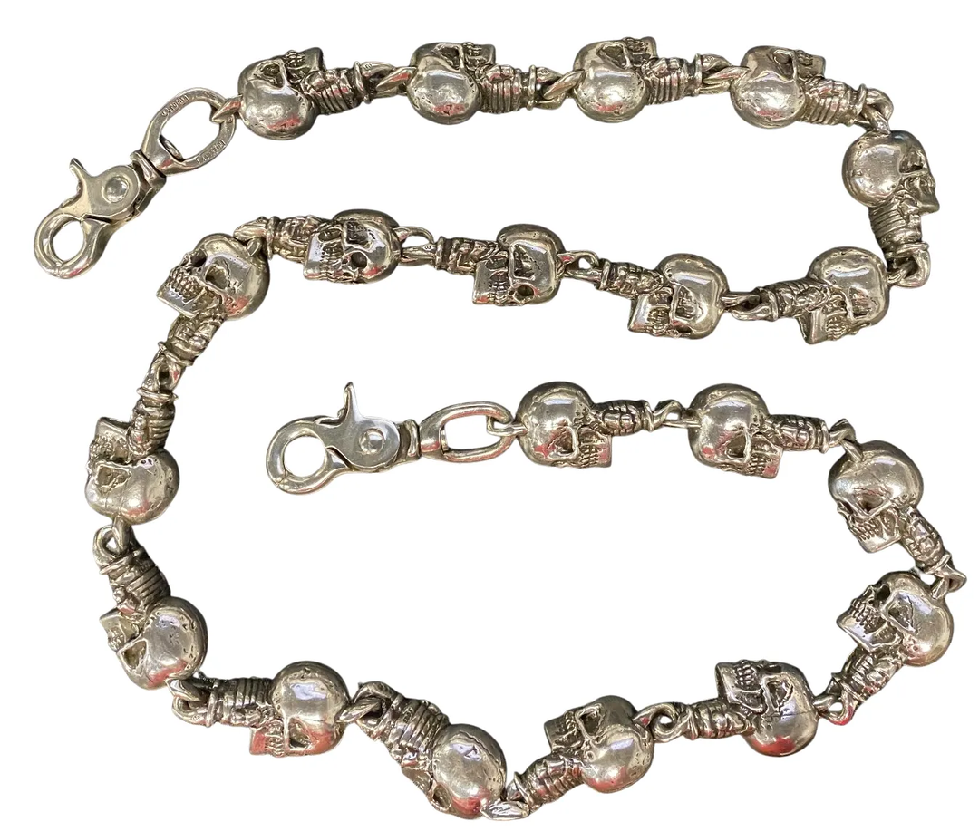 Chrome Hearts Foti 'Delphino Skull' 38in Double Clip Wallet Chain