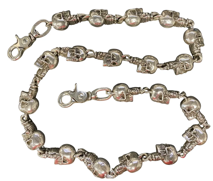 Chrome Hearts Foti 'Delphino Skull' 38in Double Clip Wallet Chain
