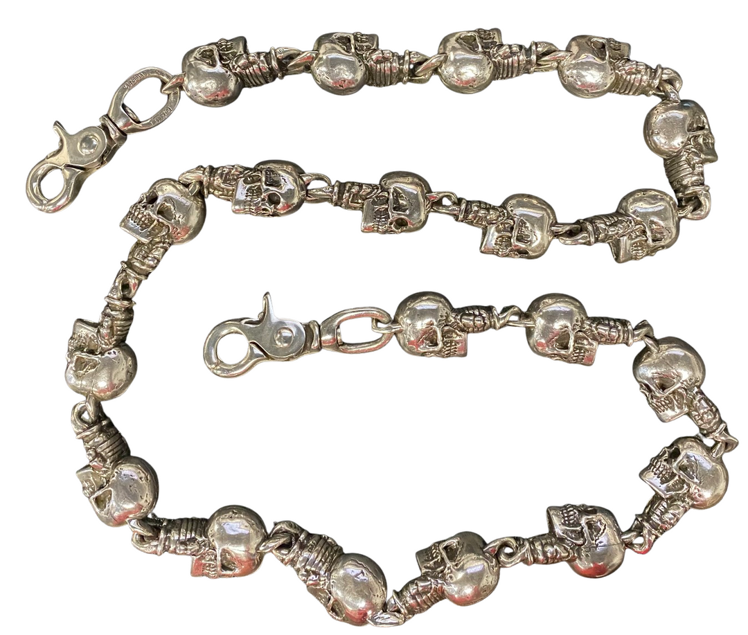 Chrome Hearts Foti 'Delphino Skull' 38in Double Clip Wallet Chain