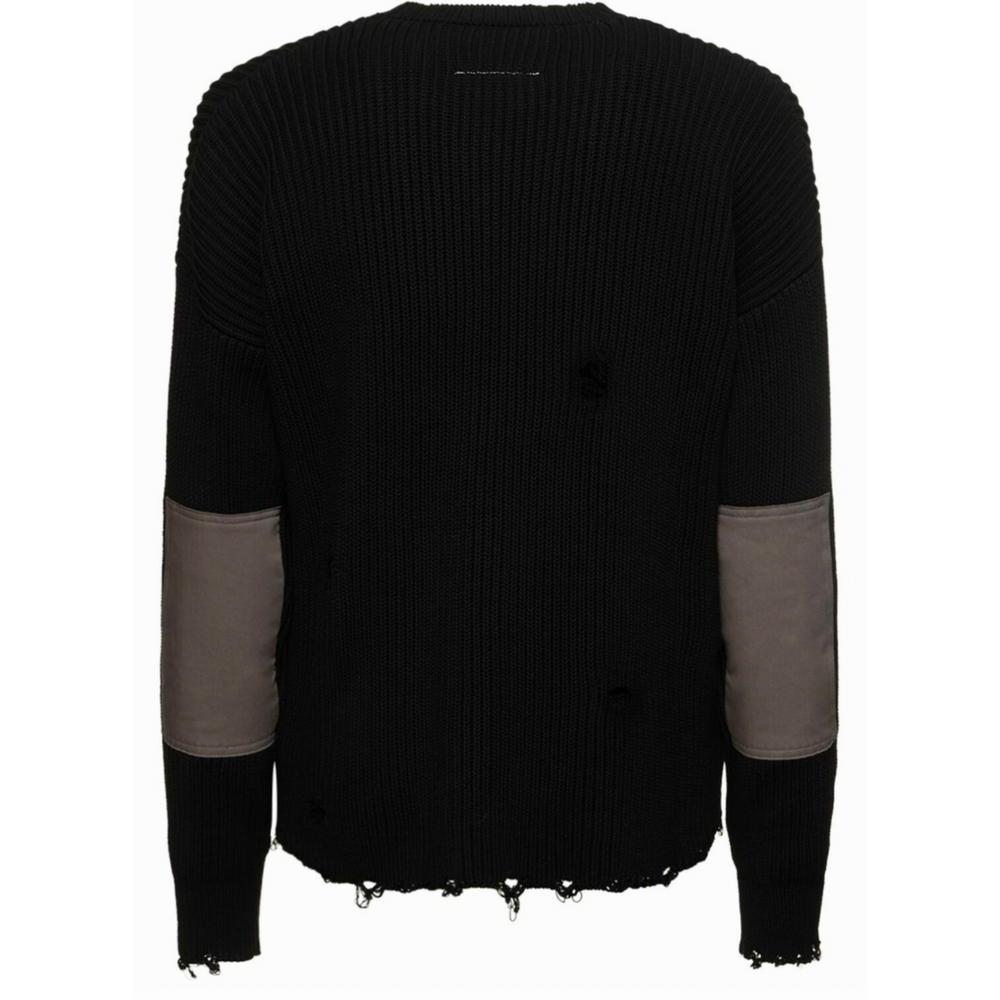 Maison Margiela 'Black' MM6 Distressed Knit Cardigan