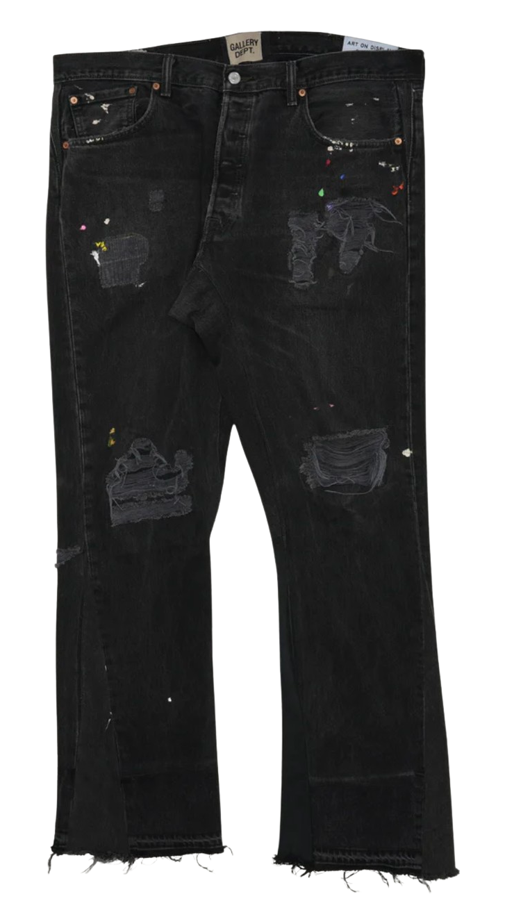 Gallery Dept. Distressed LA Flare Black Jeans