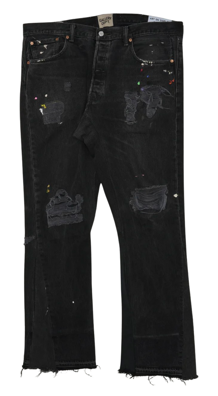 Gallery Dept. Distressed LA Flare Black Jeans