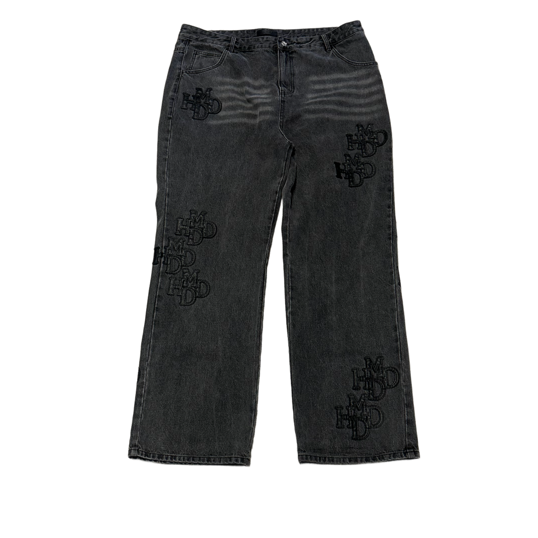 Happy Memories Don't Die HMDD 'Black Patch' Grey Jeans