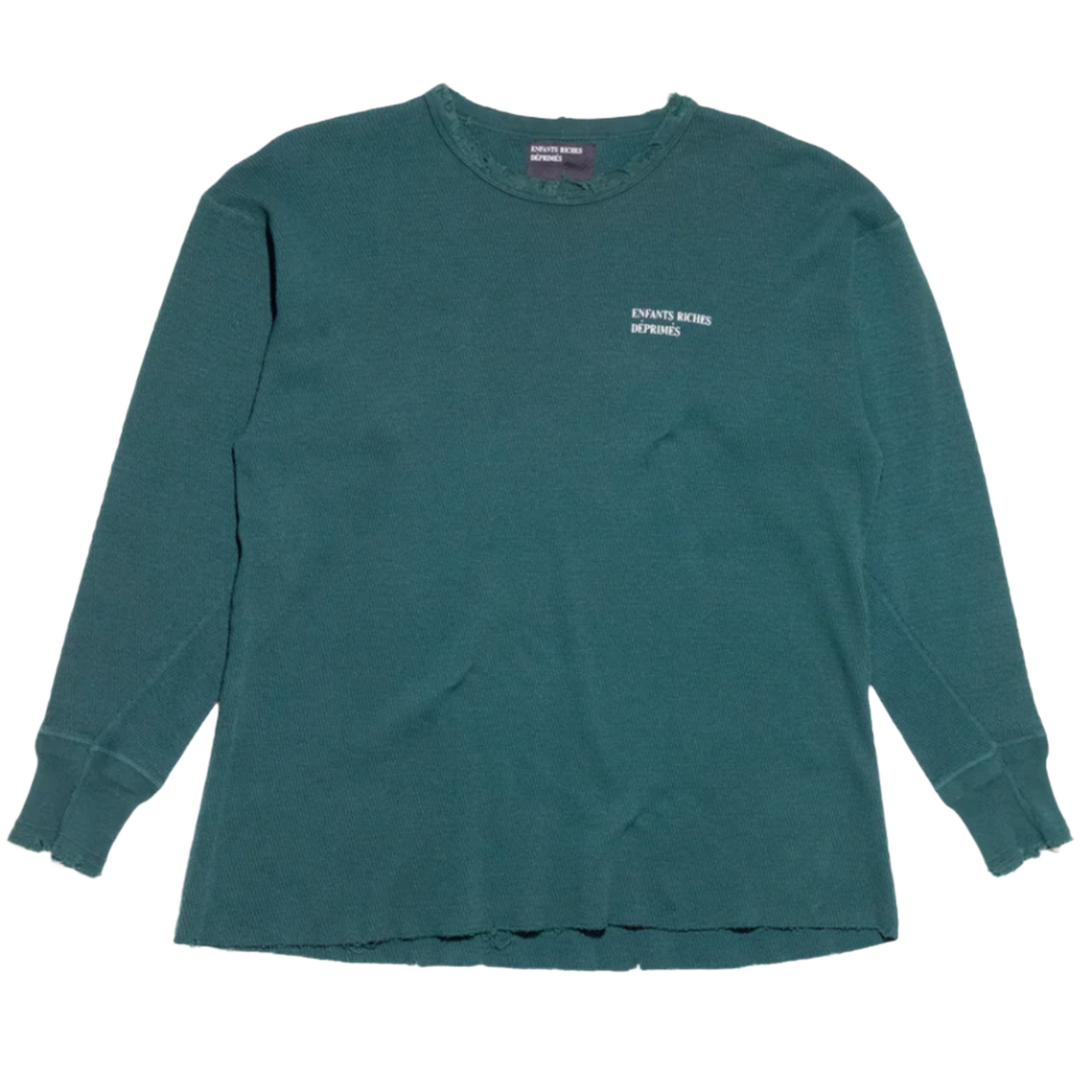 Enfants Riches Déprimés 'Forest Green Classic Logo' Distressed Thermal Longsleeve