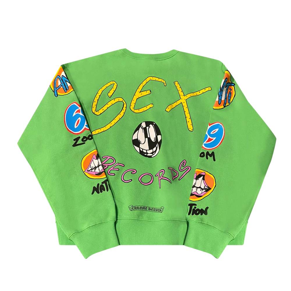 Chrome Hearts Matty Boy 'Sex Records' Green Crewneck