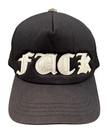 Chrome Hearts 'Fuck' White Leather Patch Vintage Trucker Hat