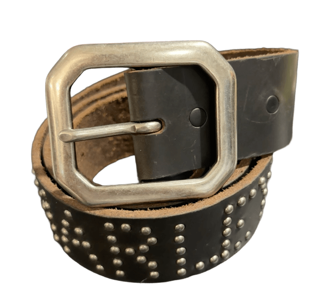 Studded 'Harley Davidson Black Leather Sun Gem' Black Belt