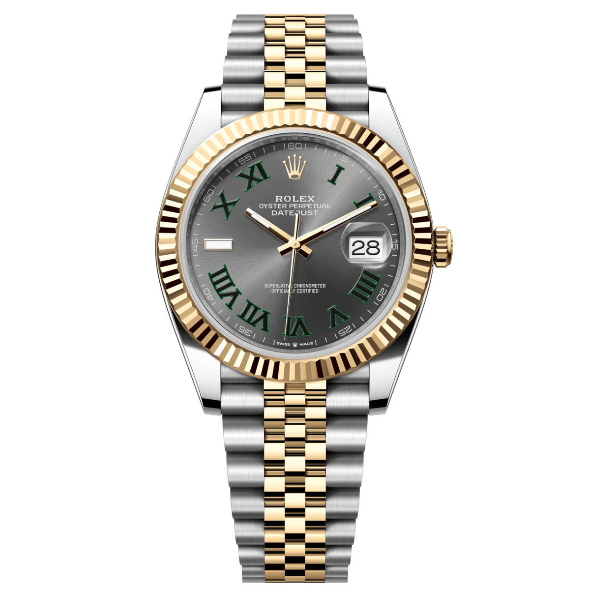 Rolex Datejust 'Wimbledon' 41 Fluted Jubilee Two-Tone 18k Yellow Gold Oystersteel Watch 2025 126333