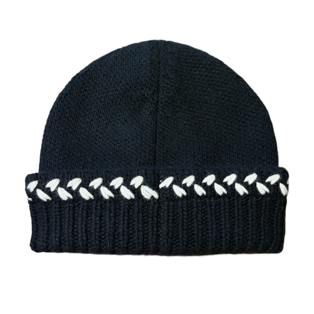 Chanel 'Black & White Chain' Knit Cashmere Beanie