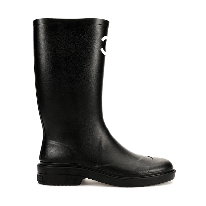 Chanel Rubber Rain Boots Black