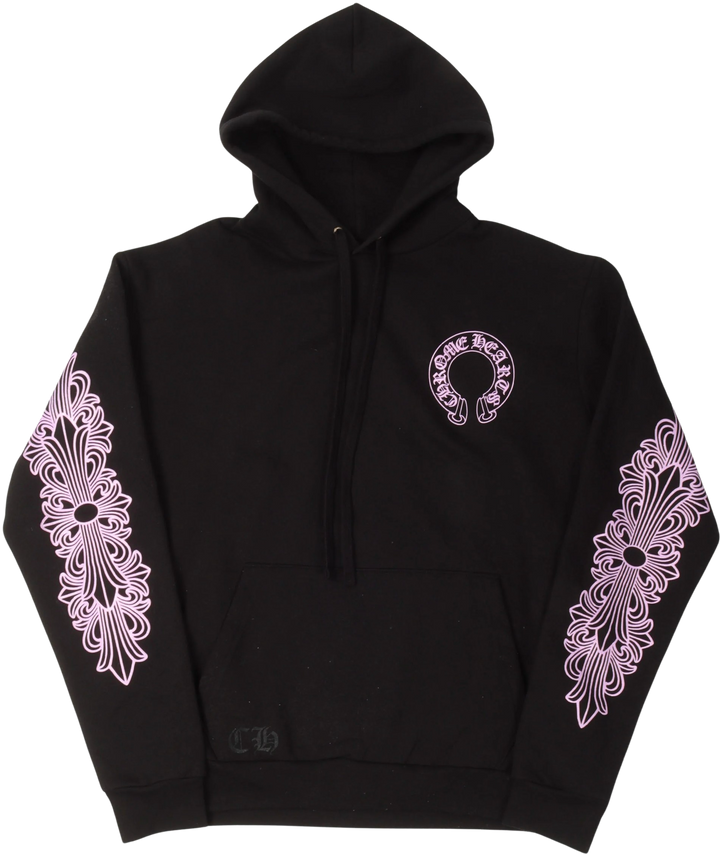 Chrome Hearts Friends and Family 'Pink Glitter' Horseshoe Logo Hoodie