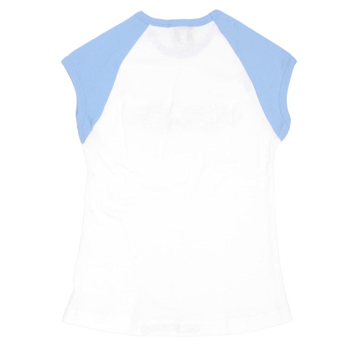 Chrome Hearts Vintage Women's 'White & Blue' Floral Heart Glitter Tee