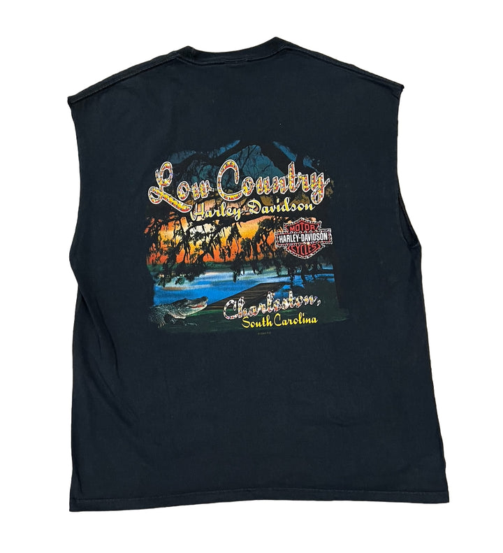 Harley Davidson 'Low Country' Rhinestone Vintage Cutoff