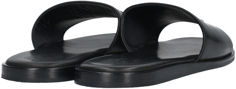 Chrome Hearts 'Black' Plus Cross Leather Slippers
