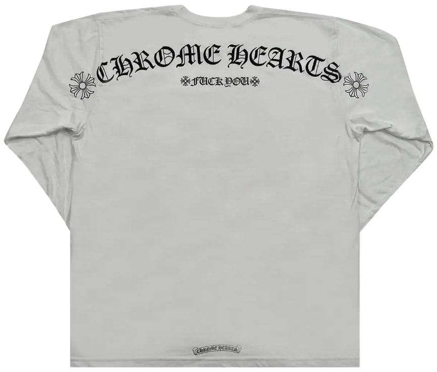 Chrome Hearts 'White' Fuck You Logo Longsleeve Pocket Tee