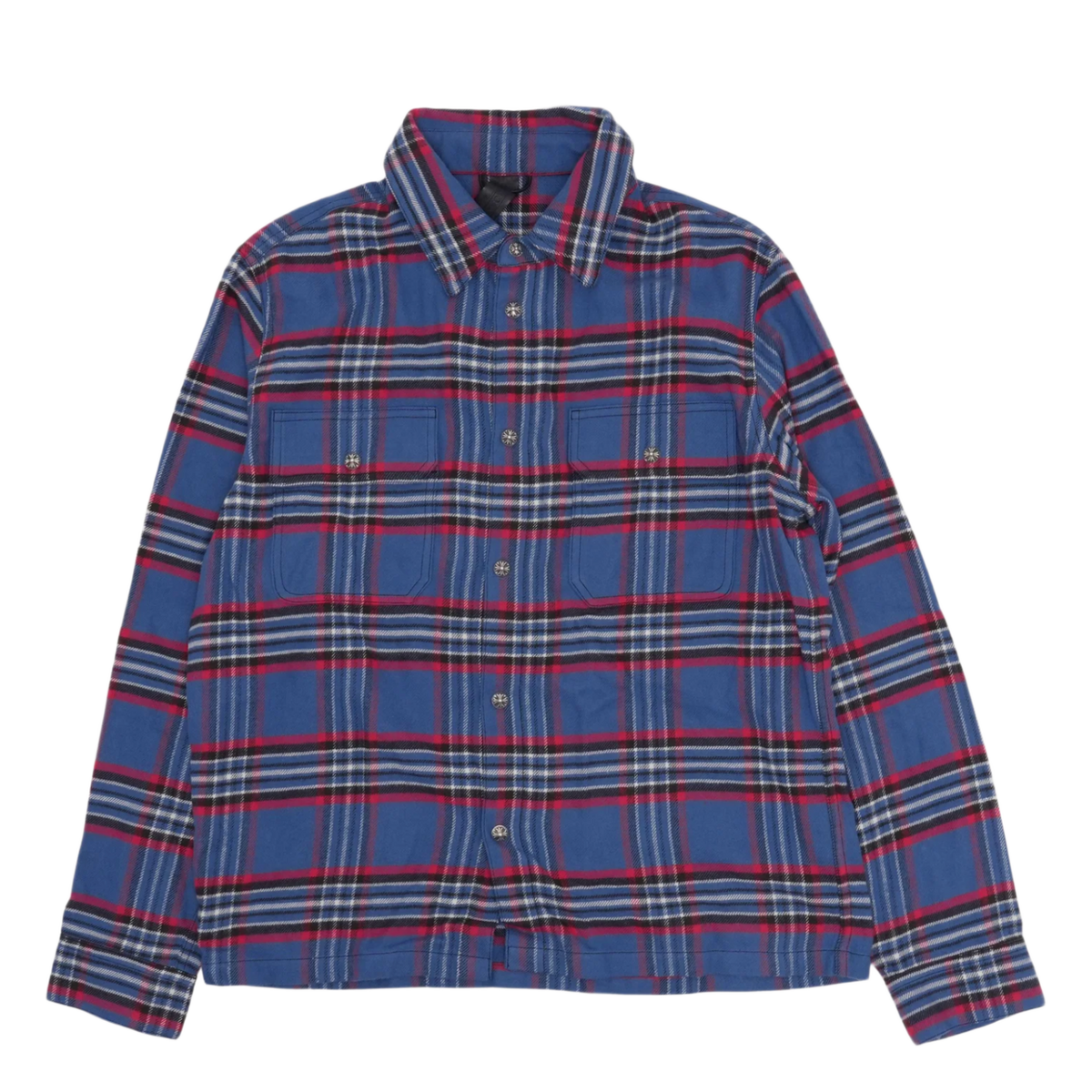 Chrome Hearts 'Blue Red Work Dog' Flannel Shirt