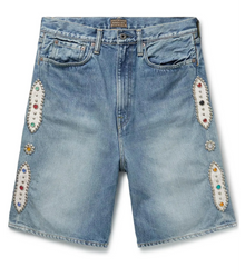 Kapital 'Embellished' Blue Denim Shorts