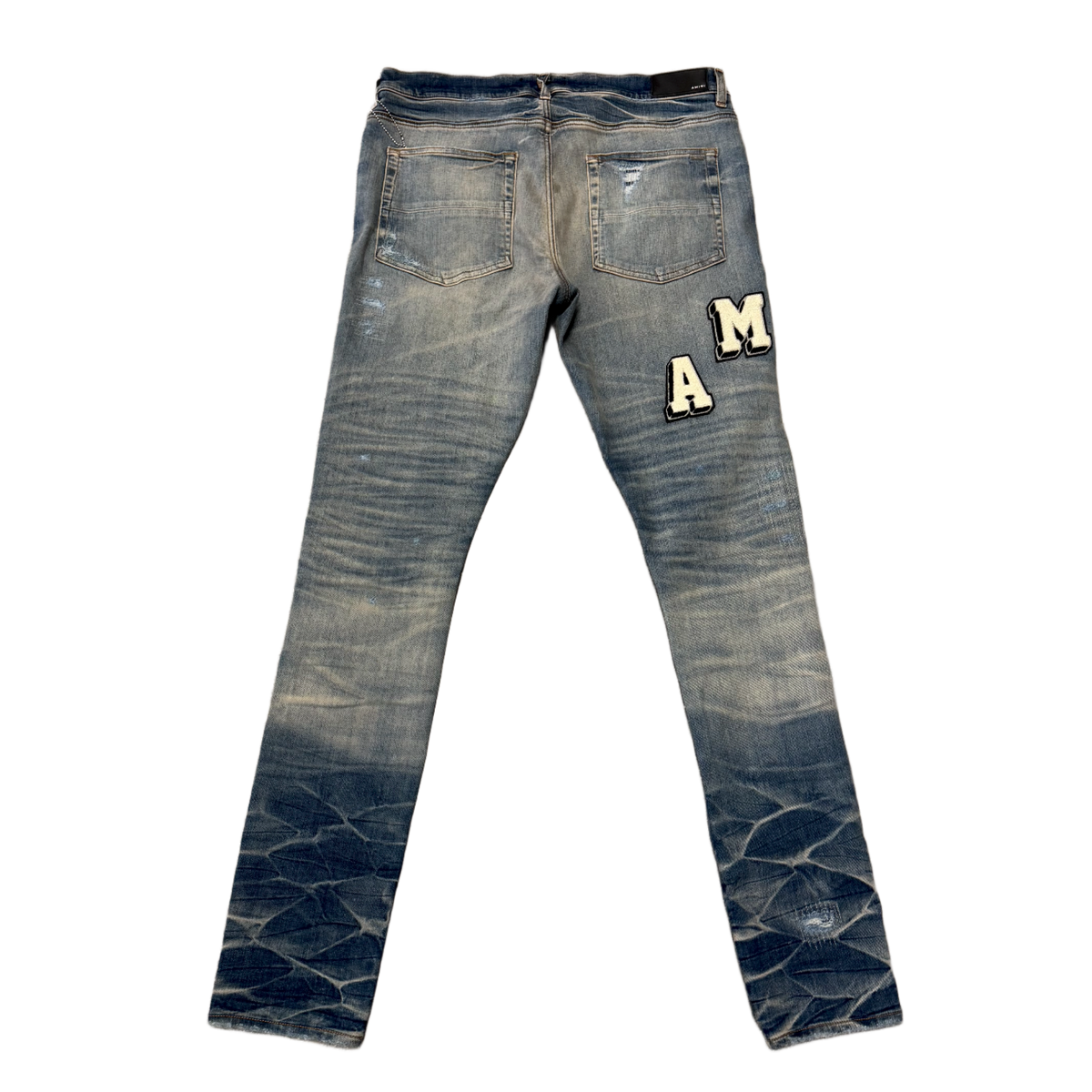 Amiri 'Varsity' Distressed Blue Jeans