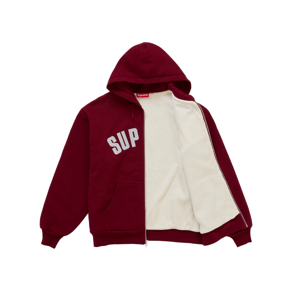 Supreme 'Burgundy' Arc Thermal Lined Zip Up Hoodie
