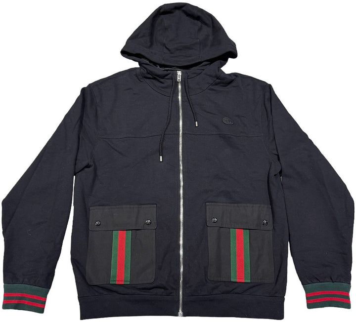 Gucci 'GG' Jersey Hooded Zip Up Hoodie