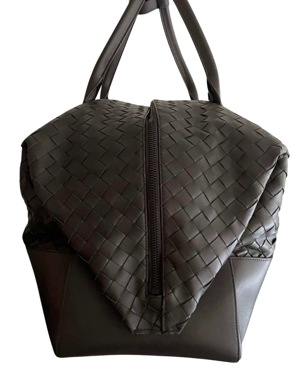 Bottega Veneta 'Intrecciato' Dark Brown Leather Weekender