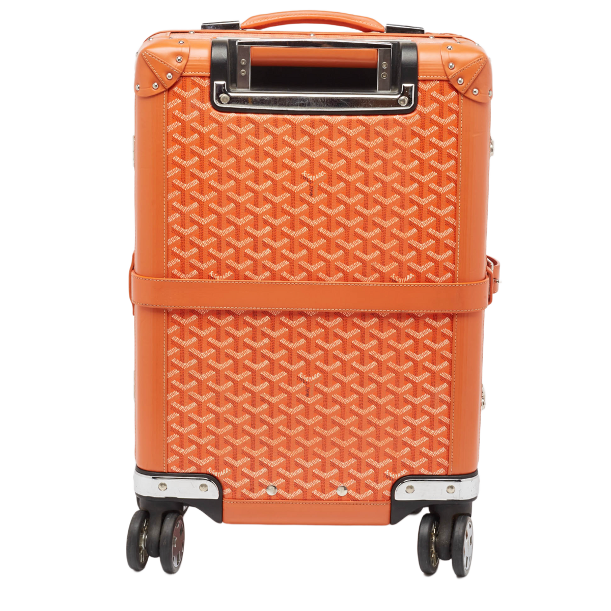 Goyard 'Orange' Goyardine Coated Canvas Bourget PM Trolley Case