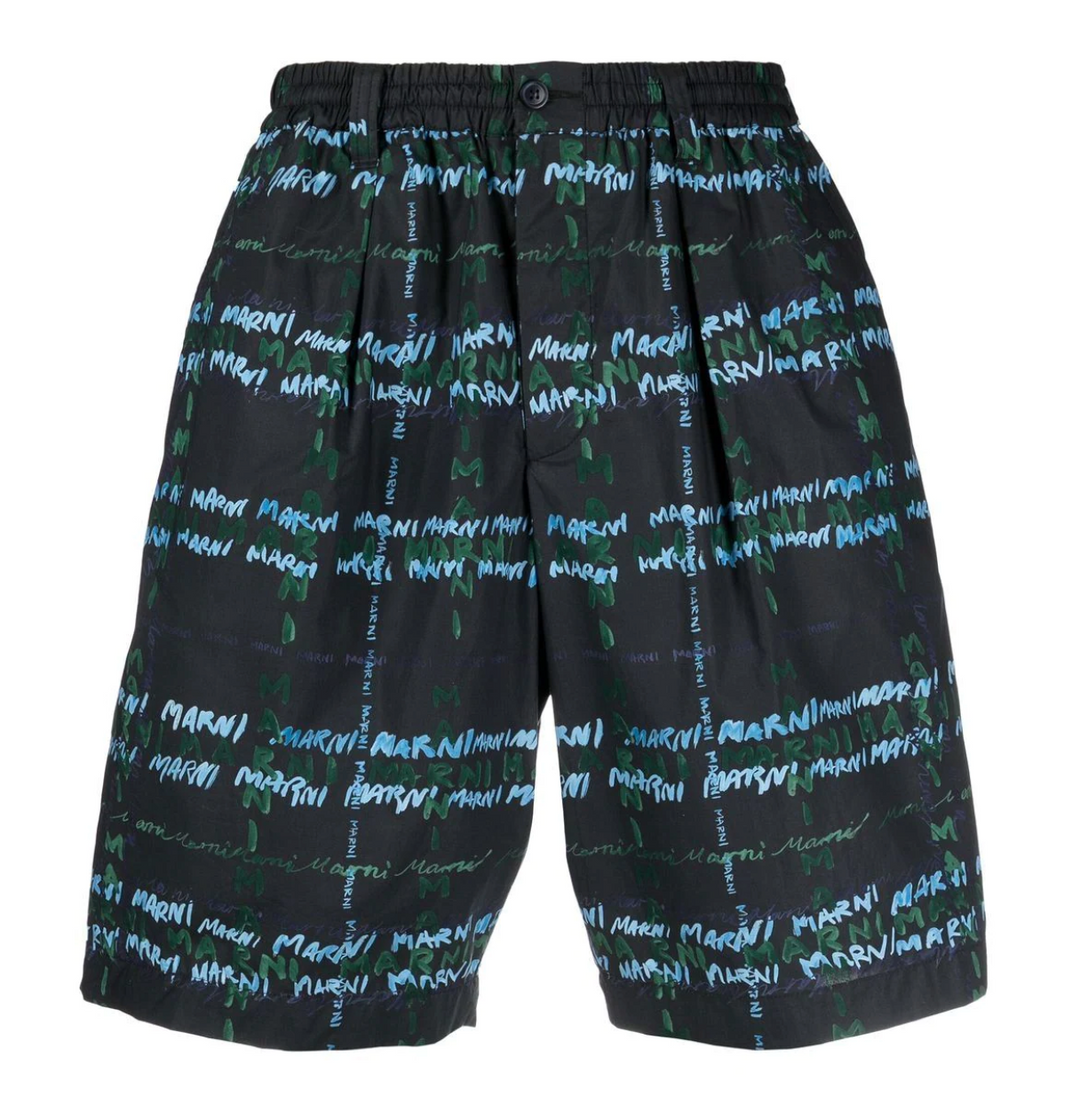 Marni 'Bermuda Poplin Logo' Shorts