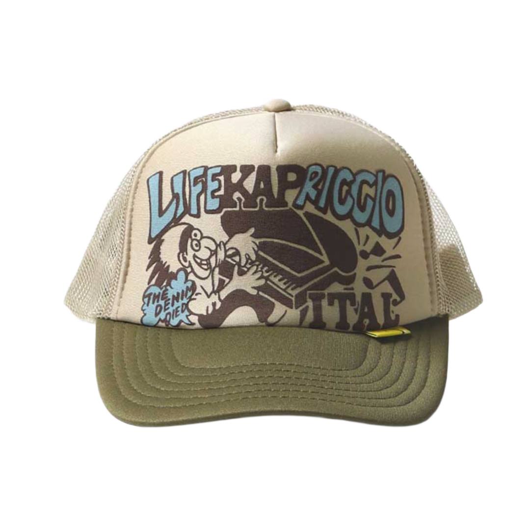 Kapital 'Life Kapriccio' Khaki Olive Trucker Hat