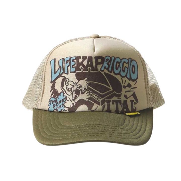 Kapital 'Life Kapriccio' Khaki Olive Trucker Hat