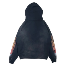 Kamiya 'Skull Flame' Washed Black Zip Up