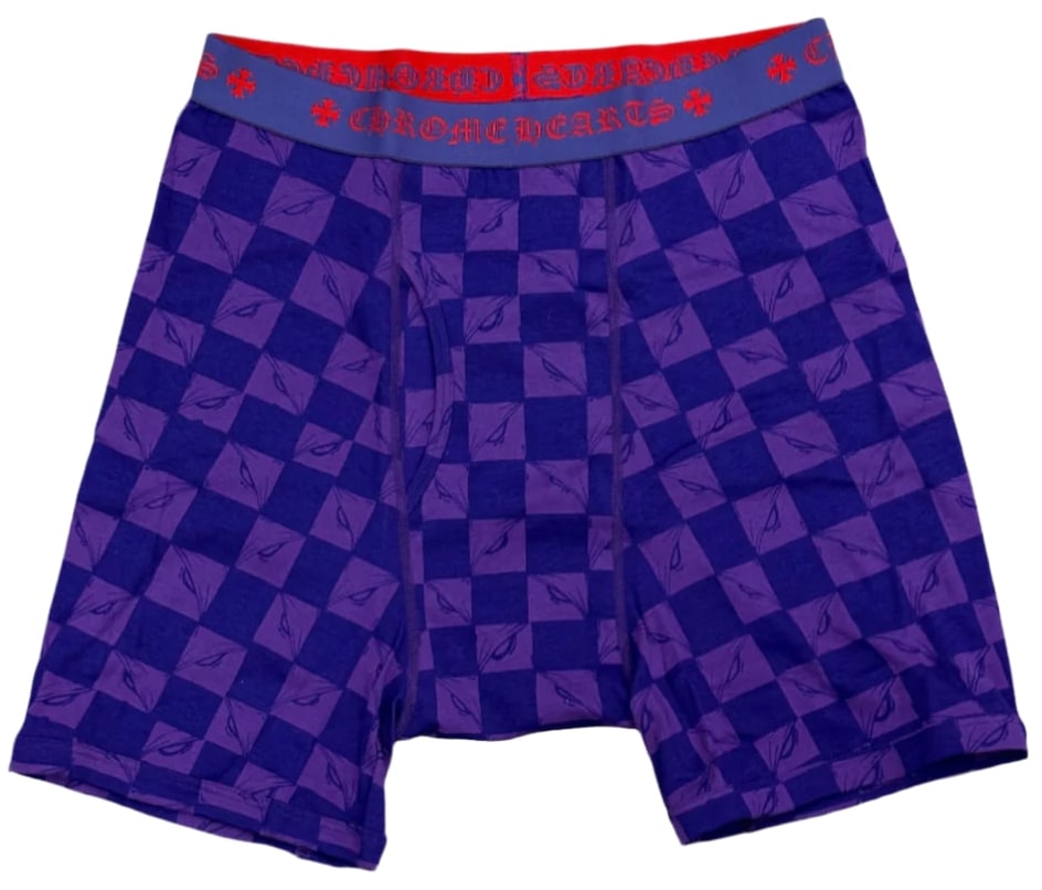 Chrome Hearts 'Purple' Matty Boy Checkered Boxers