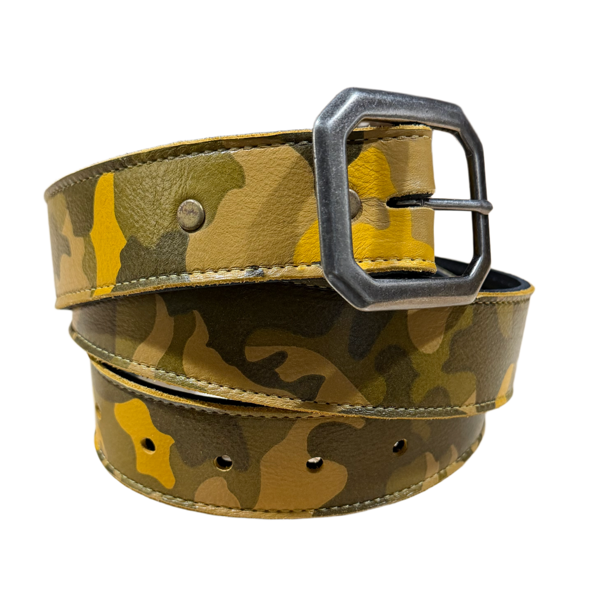 Vintage 'Yellow Camo' Leather Belt