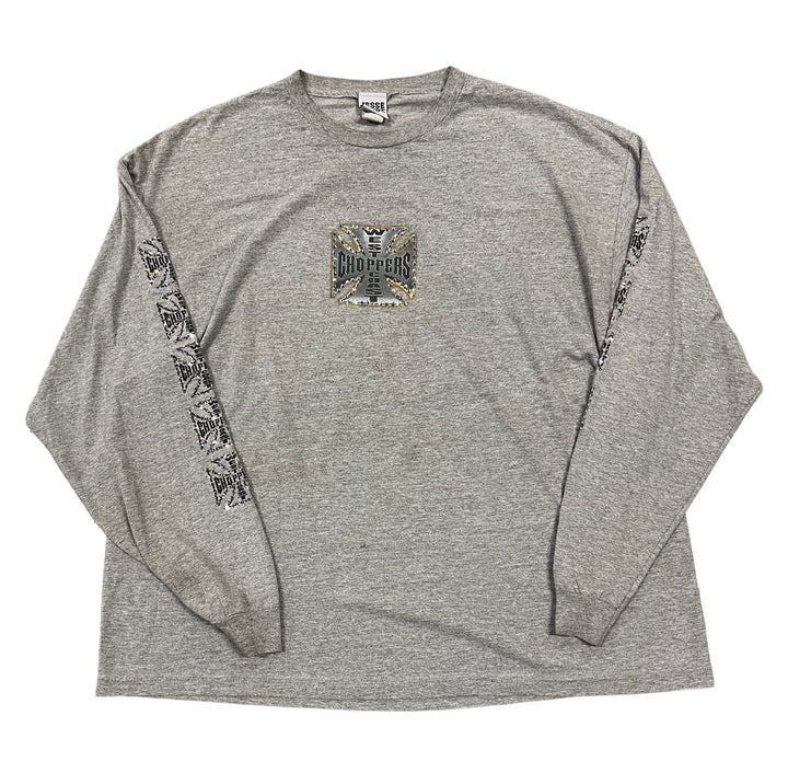 West Coast Choppers 'Grey' Rhinestone Vintage Longsleeve