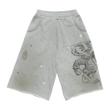 Saint Vanity 'Black Badgers' Distressed Long Sweatshorts 
