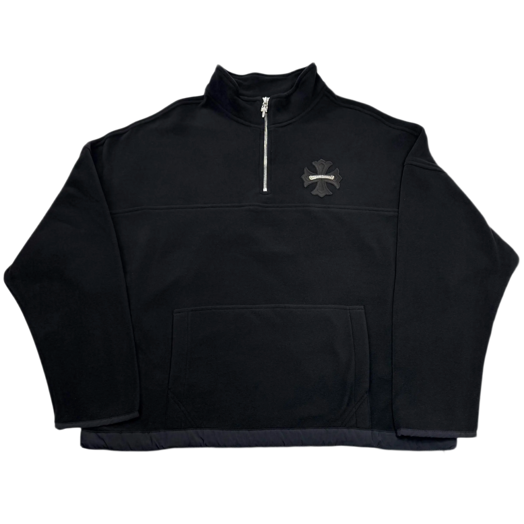 Chrome Hearts 'Plus Cross Patch' Black Fleece Quarter Zip Jacket
